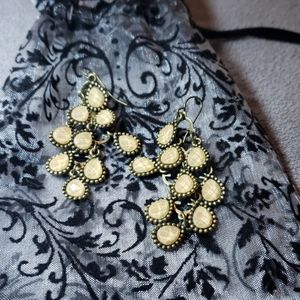 Yellow and brass chandelier bangles